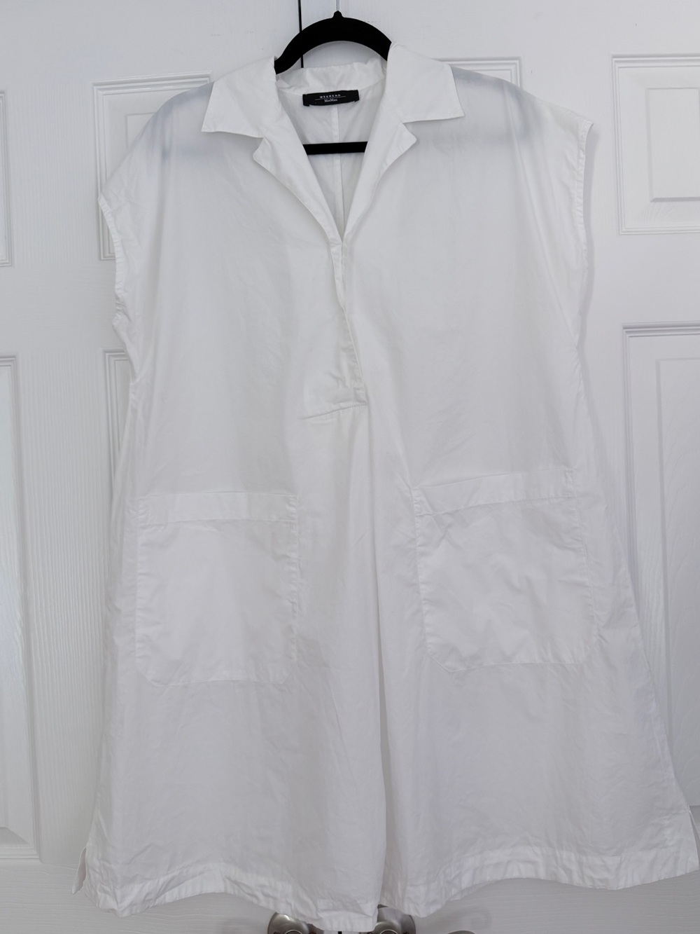 MaxMara Weekend White Cotton Poplin Shirt Dress size 6